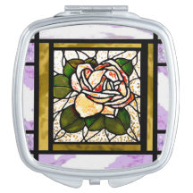 Goldene Rose Kunstlichtkunst Deco Compact Mirror