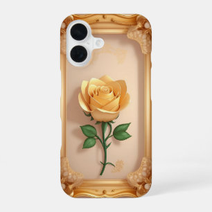 Goldene Rose Kunstwerk iPhone 16 Hülle