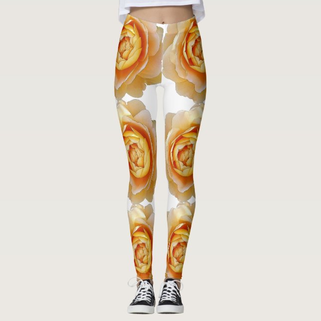 Goldene Rose Leggings (Vorderseite)