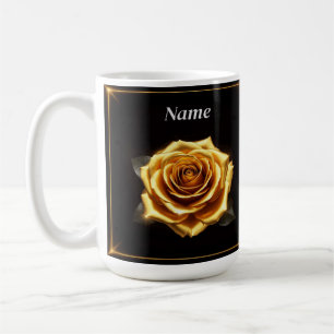 Goldene Rose mit leuchtenden Rändern Kaffeetasse