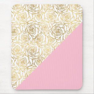 Goldene Rose mit Rosa Mousepad