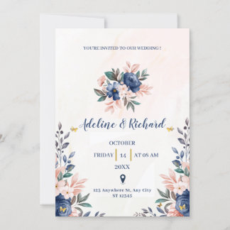 Goldene Rose Moderne Hochzeitseinladung Einladung