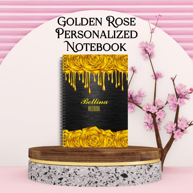 Goldene Rose Personalisiert-Notebook Notizblock (Von Creator hochgeladen)
