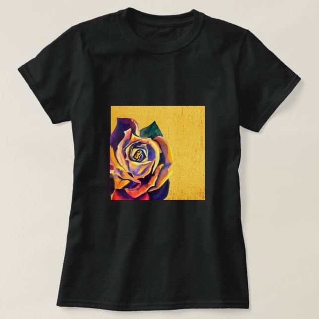 Goldene Rose T-Shirt (Design vorne)