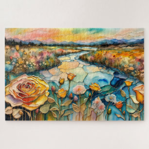 Goldene Rose Tal Sonnenaufgang Puzzle