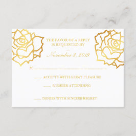 Goldene Rose UAWG - Weiß RSVP Karte