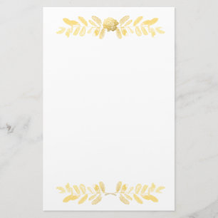 Goldene Rose und Blätter Briefpapier