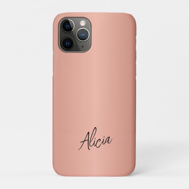 Goldene Rose-Unterschrift personalisiert Case-Mate iPhone Hülle (Rückseite)