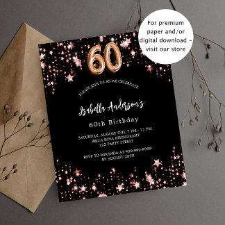 Goldene Rose zum 60. Geburtstag - Einladung Flyer