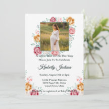 Goldene Rosen-Baby-Shower-Einladung