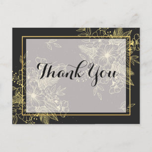 Goldene Rosen  Danke Postkarte