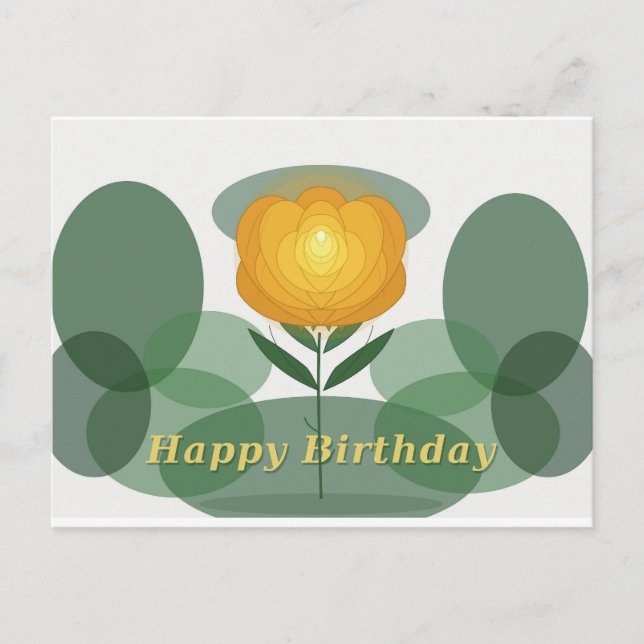 Goldene Rosen-Geburtstag Postkarte (Vorderseite)