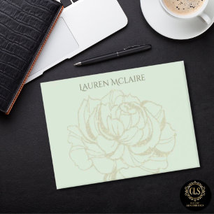 Goldene Rosen-Minze Grün Minimalistische Namens-Po Post-it Klebezettel