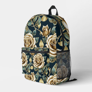 Goldene Rosen mit metallischer Finish Bedruckter Rucksack