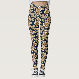 Goldene Rosen mit metallischer Oberfläche Leggings