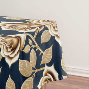 Goldene Rosen mit metallischer Oberfläche Tischdecke