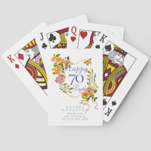 Goldene Rosen-Schleife 70. Geburtstag Spielkarten