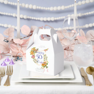 Goldene Rosenband 50. Geburtstag Geschenkschachtel