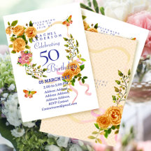 Goldene Rosenband 50. Geburtstagseinladung