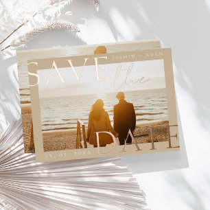 Goldene Rosenfolie Foto Save the Date Karte