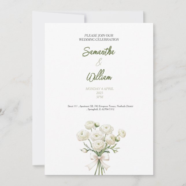 Goldene Rosenhochzeit Einladung (Vorderseite)