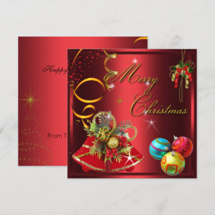 Goldene rote Weihnachtsfeier Einladung
