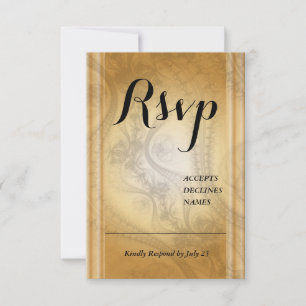 Goldene RSVP-Karte mit Spitzenmuster RSVP Karte