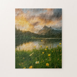 Goldene Ruhe: Bergsee-Puzzle Puzzle