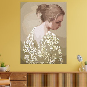 Goldene Ruhe - Ein Portrait über die Reflexion Leinwanddruck