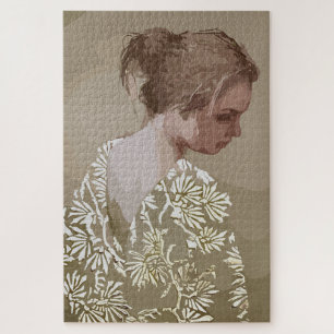 Goldene Ruhe - Ein Portrait über die Reflexion Puzzle