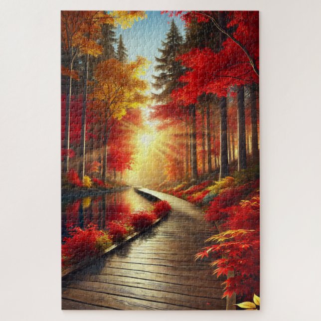 Goldene Ruhe: Ein Puzzle aus dem Herbst (Vertikal)