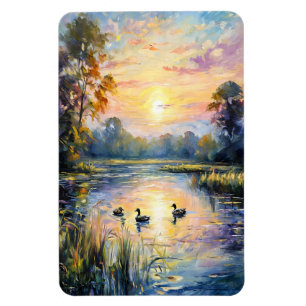 Goldene Ruhe Schluchten Landschaft am See mit Ente Magnet
