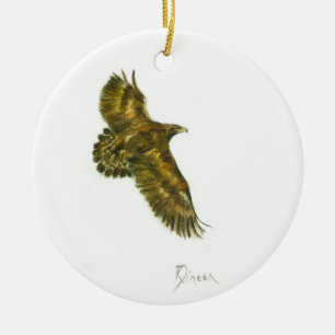 Goldene runde Verzierung Eagles Keramik Ornament