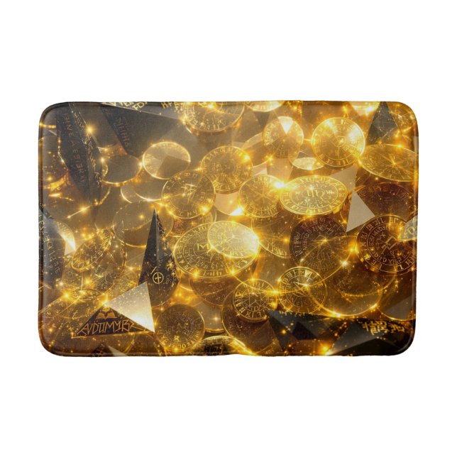 Goldene Runenmünzen Badematte (Vorderseite)