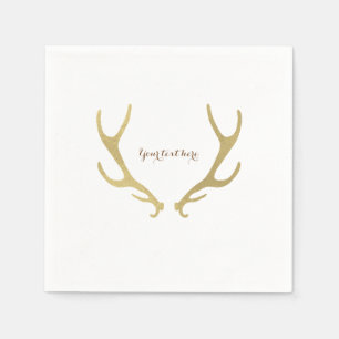 Goldene Rustikale Geweihe Waldige Glam Hochzeitsfe Serviette