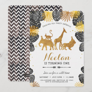 Goldene Safari Einladung zum Geburtstag