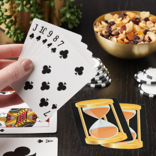 Goldene Sanduhr mit Sandfluss Spielkarten