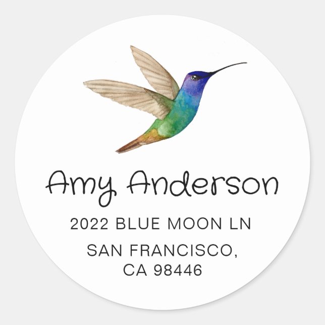 Goldene Sapphire Hummingbird Runder Aufkleber (Vorderseite)