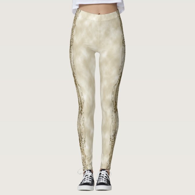 Goldene Säulen Leggings (Vorderseite)