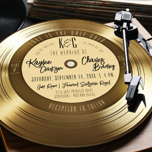 Goldene Schallplatte Einzigartige Vintage-Musik-Ho Einladung