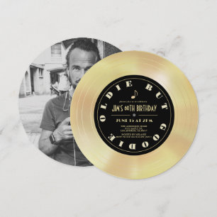 Goldene Schallplatte/Schallplatten-Foto 60. Geburt Einladung