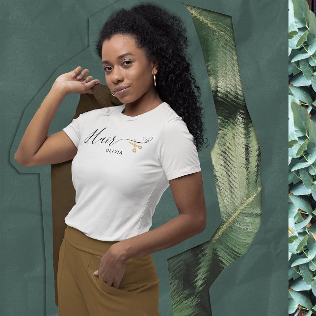 Goldene Schere Rosa Friseursalon T-Shirt (Von Creator hochgeladen)