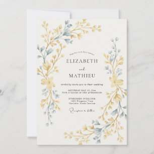 Goldene Schiefer Blatt Hochzeit Einladung