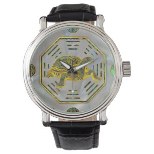 Goldene Schildkröte/Schildkröte Feng Shui Armbanduhr