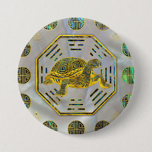 Goldene Schildkröte/Schildkröte Feng Shui Button