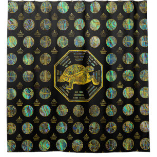 Goldene Schildkröte/Schildkröte Feng Shui Duschvorhang