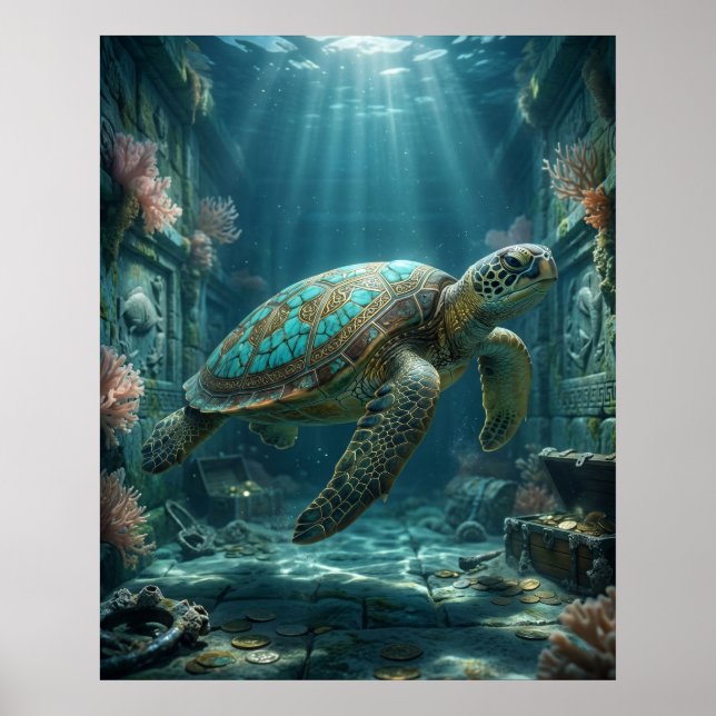 Goldene Schildkrötenschatzkammer Poster (Vorne)