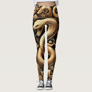 Goldene Schlange Chinesisches Neujahr Leggings