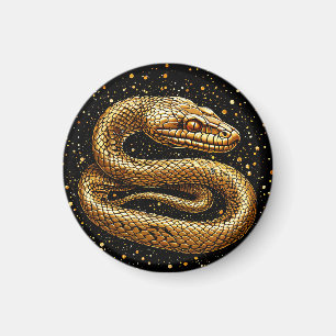 Goldene Schlange Magnet
