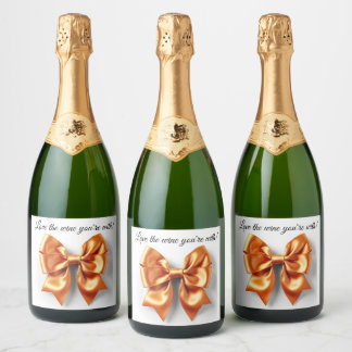 Goldene Schleife Champagner Etikett